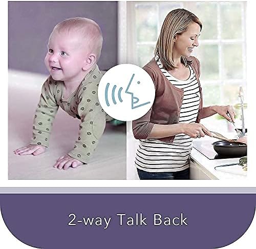 Следи бебето LEREVE Low EMF 5 HD с 2 Камери, автоматично намаляване на шума, Интелигентно разпознаване на детския плач, Липса на Wi-Fi, 20 дни автономна работа, двупосочен разго?