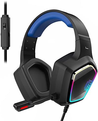 Детска слушалки RGB с микрофон, Жичен, Съвместима с Xbox One, PS4, PS5, КОМПЮТРИ и лаптопи, Микрофонные Слушалките с шумопотискане,