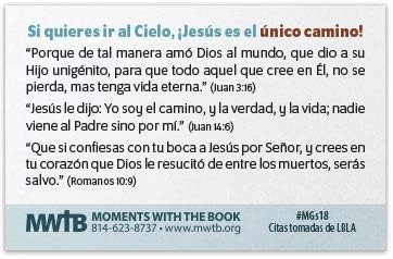 Исус - това е единственият път (мини-картичка с Евангелските трактатом - опаковка по 100 парчета на испански език)