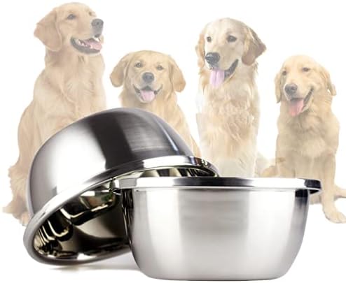 YinPeiS Голяма Метална Купа за кучета, Купа за храна за кучета с голям капацитет 180 Грама, подходящи за средни и Големи кучета 2 опаковки