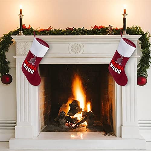 Мама Саур Коледен Отглеждане Окачени Чорапи С Принтом Коледно Дърво Украса За Камината