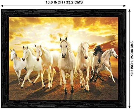 Indianara Vastu Sunrise Седем коня (4439BK) - Синтетични Известност, 10 x 13 см, Многоцветен