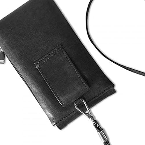 Дизайн с Леопардовым Перо в Чантата си За Телефон, Висящ Калъф за Мобилен Телефон, Черен Джоба