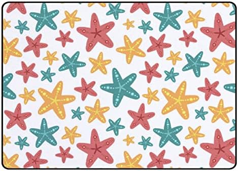 XOLLAR 60x39 инча Големи Детски Подложки Розов, Зелен, Жълт Морска Звезда Меки Детски килимче за Детската Стая с Всекидневна и Спалня