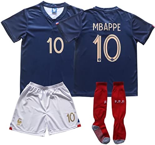 ORGBRAIN 2022/2023 Франция Начало на 10 Мбаппе Футбол Детски Трикотаж Шорти Комплект Чорапи Младежки Размери