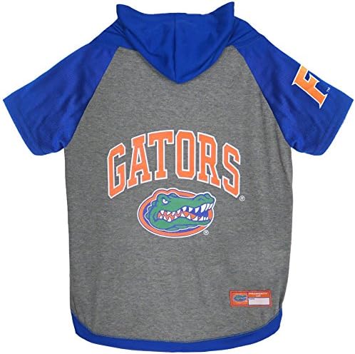Hoody NCAA Флорида Gators за кучета и котки, X-Small. | Лицензирана тениска с качулка за кучета колеж | Спортна тениска с качулка за