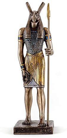Статуя на Египетския Бог Сет от най-добрата колекция - 8,75-Инчовата на древната египетска Статуетка на Бог от студено формовани бронз