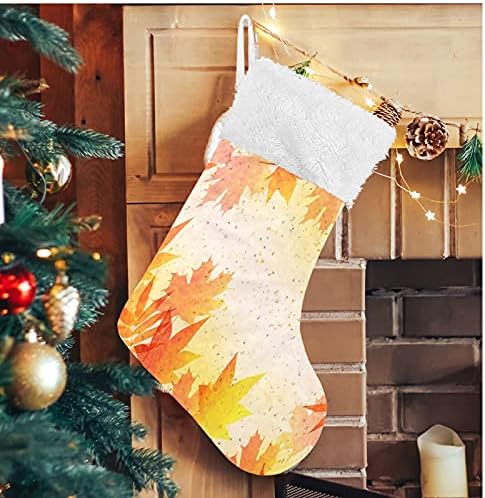 Коледни Чорапи ALAZA, Падащи Есенни Листа, Златна Слънчева Светлина, Класически Персонализирани Големи Чулочные Украса за Семейни