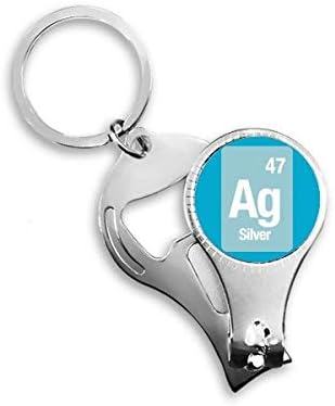 Ag Сребро Chemical Element Science ножица за нокти Халка ключодържател Отварачка за бутилки машина за рязане