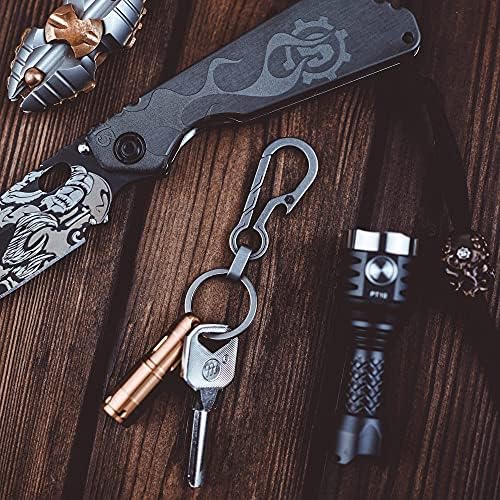 KeyUnity KM01 Титан Скоба за ключове EDC с бутилка отварачка за Бутилки, Быстросъемный Държач за ключове, с Карабинка за Мъже