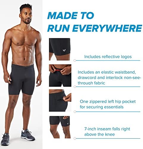 KORSA Recharge Compression 7 Short 2.0 за мъже с джобове | Отводящие влагата | за бягане, тренировки, спорт и фитнес зала | въглен, X-Large