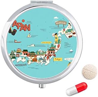 Традиционните японски Карта на Ландшафта Калъф За Хапчета в Джоба Кутия За Съхранение на Лекарства Контейнер Опаковка