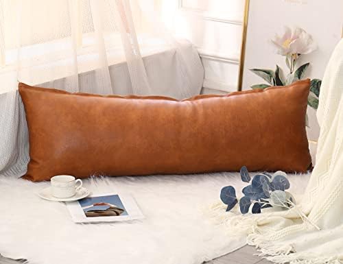 PANOD Декоративни Калъфки за кръста 12 x 40, Дълги Калъфки за възглавници от Изкуствена Кожа Премиум-Клас, Калъф за дивана-легло в Фермерска