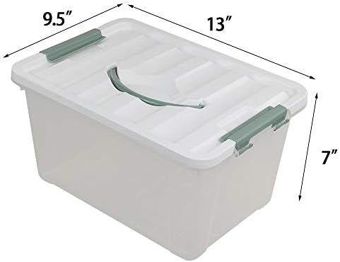 Голям Кутия по 14 Литра с Капаче, Отличен Функционален Пластмасов Контейнер За Съхранение с Капак, Прозрачна Кутия с Дръжки