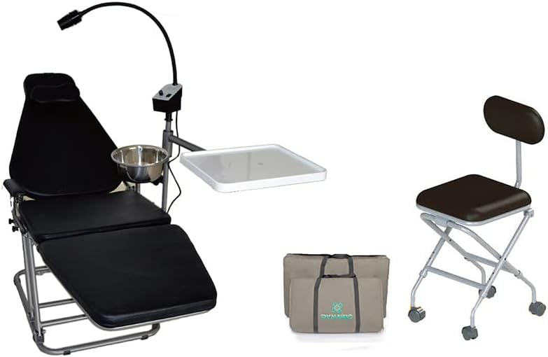 Портативен Сгъваем стол с Led Нащрек лампа и Тавата + Найлонова чанта за Докторского Стола