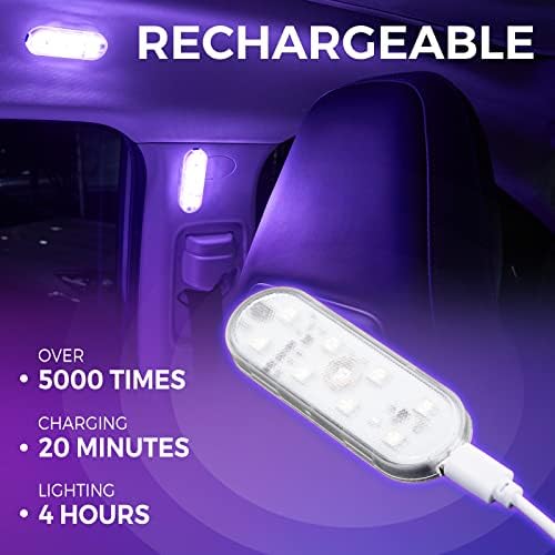 Автомобилни led светлини на Вътрешното Магнитно Автоматично вътрешно осветление USB преносими Акумулаторни led фенери За нощно четене За околното осветление 7 цвята (4