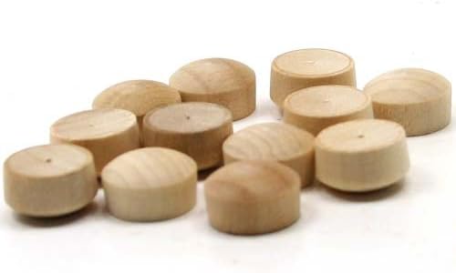 Mylittlewoodshop - 12 кг Кръгла мъничета - копчета с диаметър 1 инч от Необработени дърво (WW-BR1000-12)