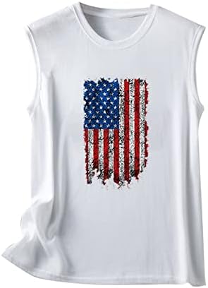 Върховете на Бретелях за жени, Ризи без ръкави, с кръгло Деколте, Сладки Тениски с Изображение на Деня на Независимостта