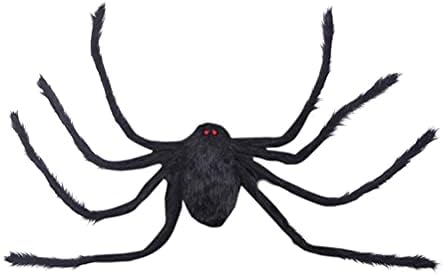 Aatraay Хелоуин Джобен Spider-Man Маскарадное Рокля Вечерни Украса Гигантски Страшен Паяк с Дълги Очите Цветен Каишка Голям Паяк (черен)