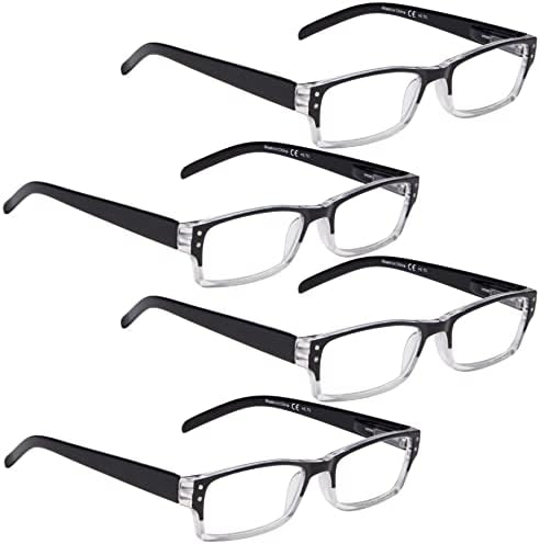 LUR 3 опаковки на метални очила за четене в полукръгла рамка + 4 опаковки класически очила за четене (само 7 двойки ридеров + 2,25)