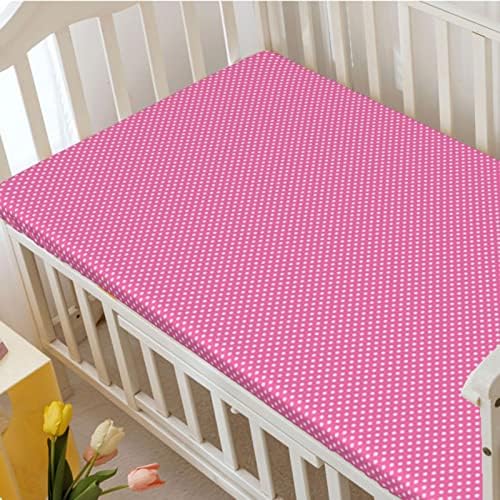 Кухненски Кърпи за яслите в стил розово грах, Портативни мини-Чаршафи за легла с Меки и дишащи Кърпи-Отлични за стая на момче или момиче, или на детето, 24 x 38, Розов и б