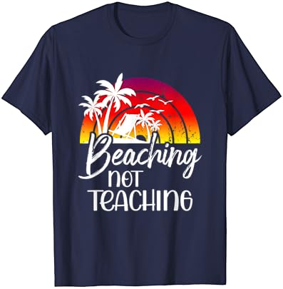 Декларация На брега Не Преподающий Забавен Плажен Учител Пенсионер Тениска
