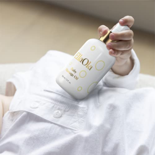 Органично бебешко масажно масло ELLAOLA - Без ароматизатори - Овлажнява чувствителната кожа и я предпазва от вредното въздействие на Cradle