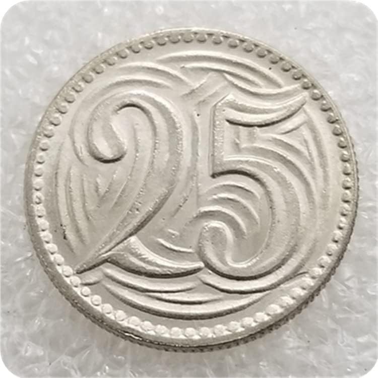 Антикварное Занаят Чехословакия 25 Халеру 1932 Сребърен долар #2506
