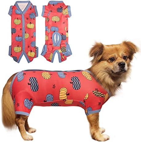 Пижами за кучета ТОНИ HOBY, Дрехи за домашни любимци, Согревающая в студено време, Гащеризон за малки до средни кучета (Червени и Кафяви, Момче,