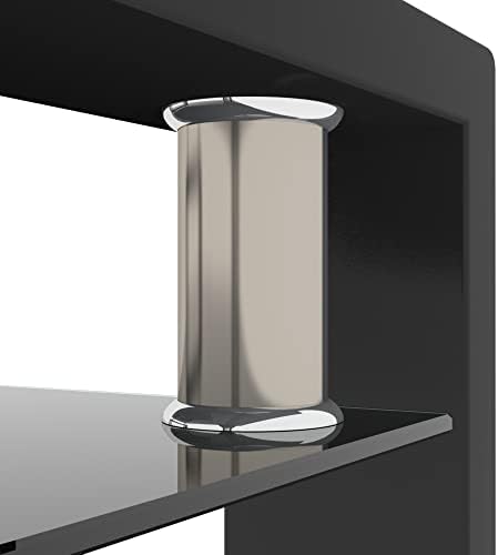 Модерна стъклена масичка за кафе за всекидневната с метални крака, правоъгълник, черен