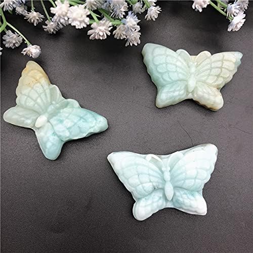 SHITOU2231 1бр Натурален ite Пеперуда Небето-Синьо Ръчна Дърворезба Полиран Кристал Камъни във формата На Пеперуда Естествени