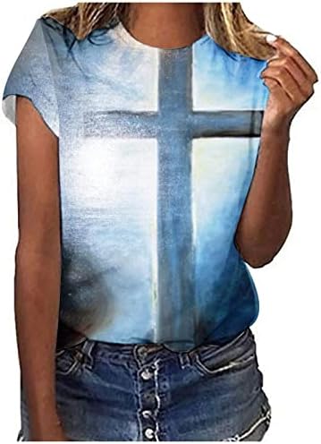 Женска Тениска с Къс Ръкав 2023, Модни Памучен Блуза с Кръгло Деколте и Графичен Средновековния Модел, Есенно-Лятна Тениска
