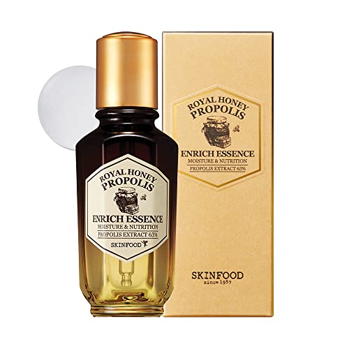 SKINFOOD Royal Honey Propolis обогатена с копър - 63% черно пчелен прополис и 10% екстракт от пчелно млечице Серум за лице - Прополисная серум за кожа - Royal Essence Тоник за лице - 1,69 течни