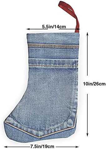 yezilo Blue Country Празен джоб на дънки, Дънкови Коледни чорапи - 10 Инча, Коледни Чорапи, Висящи на Камина Чорапи за Семейна