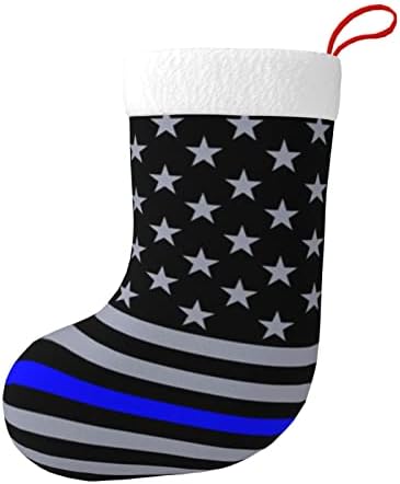 Коледни Чорапи Augenstern, Тънка Синя Линия, Американски Флаг, Двустранни Чорапи За Окачване На Камината