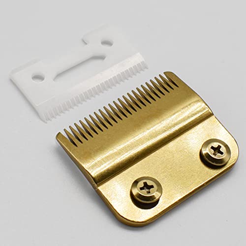 Професионален набор от сменяеми остриета за шатающихся на зъбите с 2 дупки # 2161, Съвместим с безжична машината за рязане на коса Wahl 5 Star Series Magic Clip (злато)