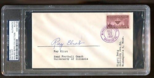 Рей Елиът подписа FDC с автограф Illinois Fighting Illinini D: 1980 PSA / ДНК - * 6738 - Надписи, Издълбани от колеж