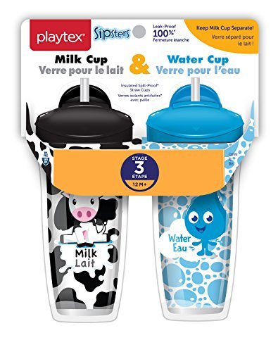 Набор от сламени поилки за малки деца Playtex Sipsters Stage 3, защитен от разливане на мляко и вода, Фланец, не бьющийся, 9 грама