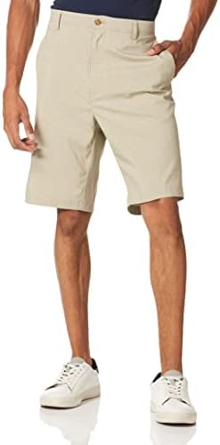 Мъжки къси панталони за голф Хедър Golf с плоска предната част от PGA TOUR и Активен колан