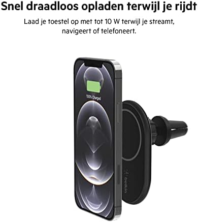 Безжично зарядно Belkin MagSafe Duo 2 в 1, поставка за бързо зареждане на iPhone с мощност 15 W и AirPods Pro - Бяло, Съвместимо с MagSafe Магнитен планина за зареждане на мобилен телефон