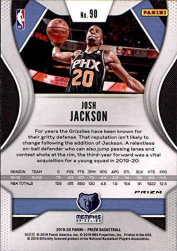 2019-20 Панини Prizm Prizms Червено-бяло-синьо 90 Търговска картичка баскетболист в НБА Джош Джексън Мемфис Гриззлиз
