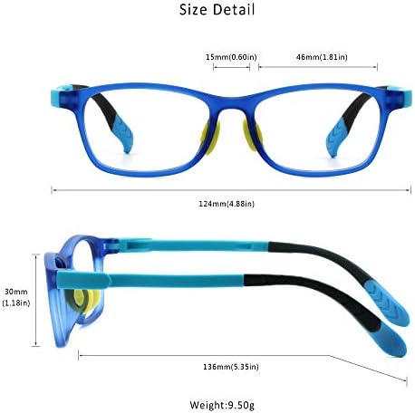 Блокиране на синя светлина очила LifeArt Kid, се Филтрира 85% от вредната синя светлина, облекчаване на напрежението на очите и размазването на Компютърни очила (сини)