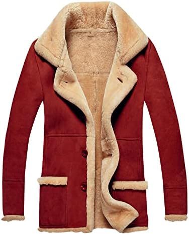 Мъжки Утолщенное Палто с дълги ръкави DuDubaby, Руното Яке От Изкуствена Кожа, Връхни Дрехи