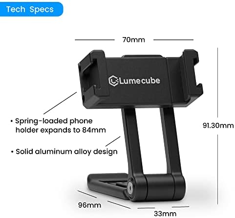 Дръжка за захранване LUME CUBE и скоба, за мобилен телефон |Портативно Зарядно устройство за телефон и Алуминиев Статив