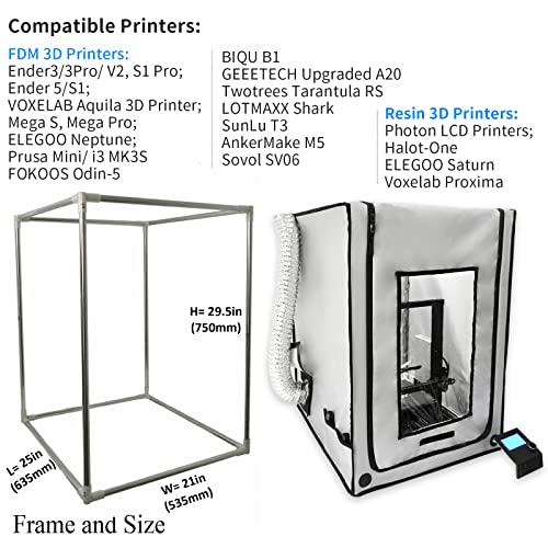 Корпус на 3D принтер с дымоотводом и led подсветка, калъф от термостойкой тъкани при температура 600 ° C, Пожароустойчива и Водоустойчив палатка за Emilov 3/На 3 Pro/3 V2, CR-10, Aquil
