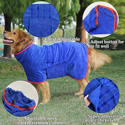 HhiMyOct Палто за сушене на кучета - Быстросохнущее Кърпа За кучета, Халат за баня - Чанта за сушене на кучета от Микрофибър,