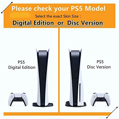 MOTOT FXCON за PS5 Skin Disc Edition & Digital Edition на Конзолата и контролера винил джоба, защитен от надраскване, съвместим с PS5 535738, без мехурчета (Размер: цифрова издание)
