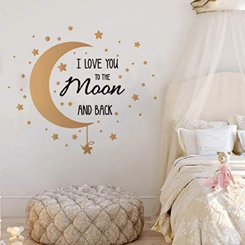 Обичам Те до Луната и Обратно Цитат на Стикери За Стени на Луната Звездите САМ Стикер Художествена Живопис Пословици за Домашен интериор на Детска
