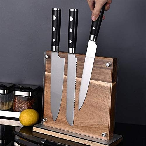 ПОРЪЧАЙТЕ Магнитни Дървени Поставки за ножове, Устойчиви Поставка за кухненски ножове със силни магнити (без нож)