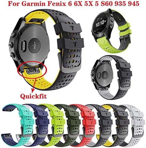 WIKUNA Цветна каишка за часовник Quickfit Каишка за Garmin Fenix 7 7X5 5X3 3 HR 945 Fenix 6 6X Силиконов Часовник гривна Easyfit